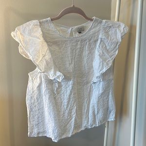 White ruffle top